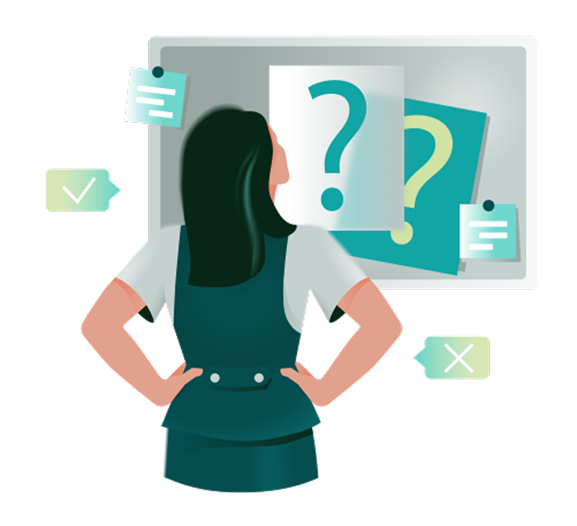 Woman thinking over a question